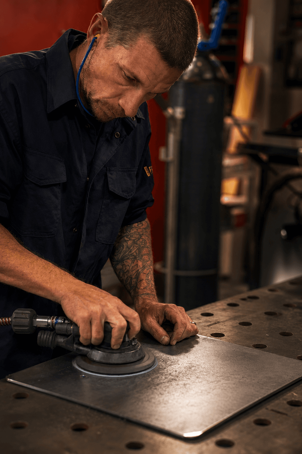 Founder at work in the Irona workshop